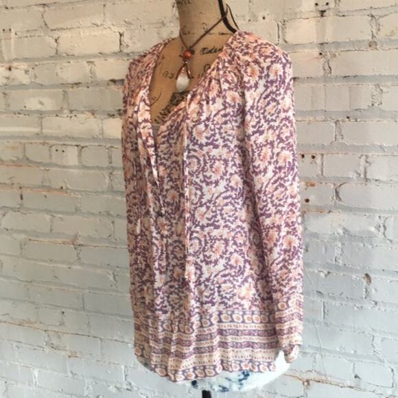 Lucky Brand boho hippie top size M. EUC. Paisley - Picture 6 of 8